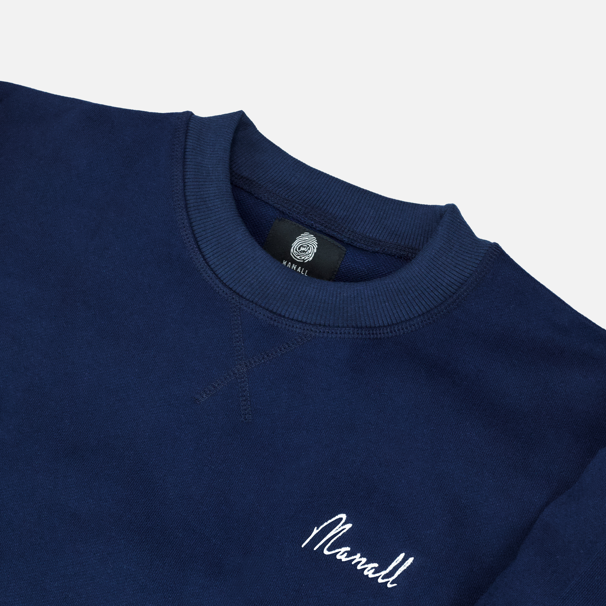 REVERSE PANEL CREWNECK - NAVY – M A N A L L
